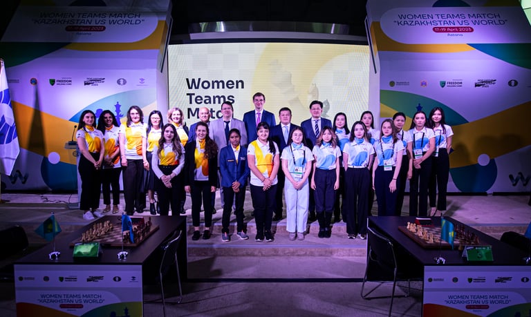 The "Kazakhstan vs The World" at World Chess Championship 2023. FIDE Chess