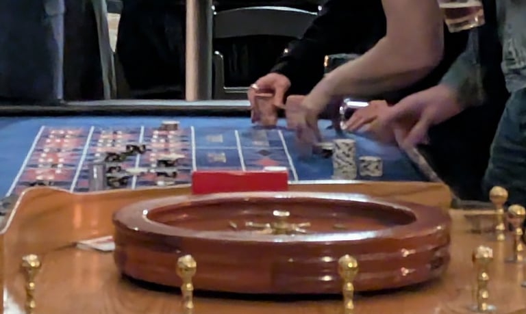 Roulette Table at a January Holiday Casino Party