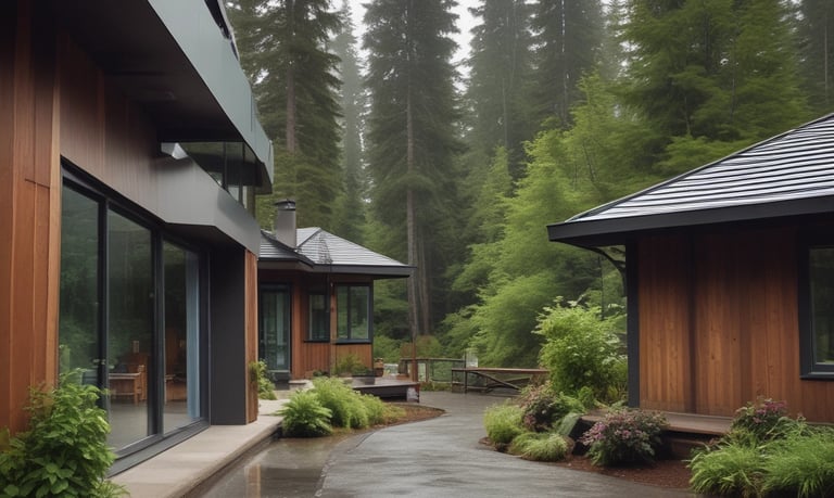 yellow and brown wooden house