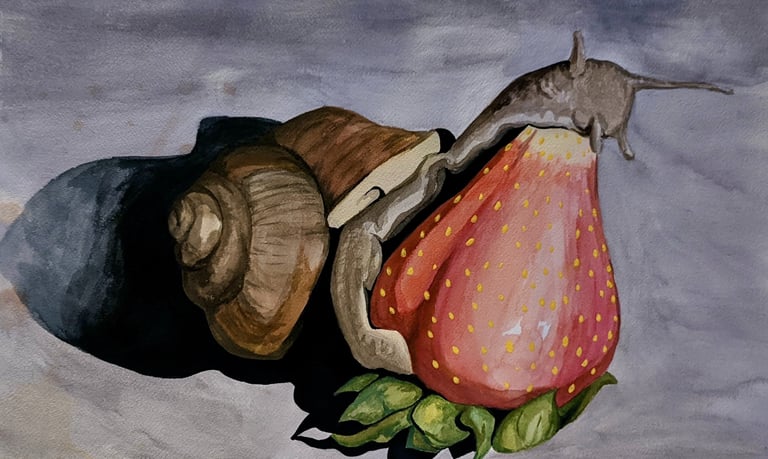 Snail with strawberry