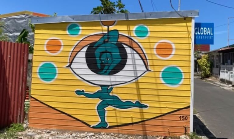 Fresque murale sur le thème de la danse et du cirque