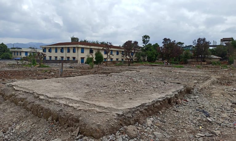 Thengra Leikai, the Meitei locality in Churachandpur bulldozed by miscreants to wipe out it very leg
