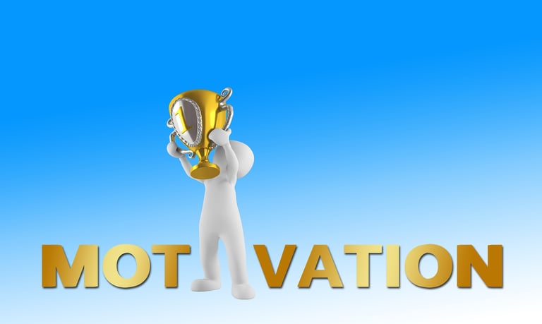 animation figure holding up a trophy for motivation