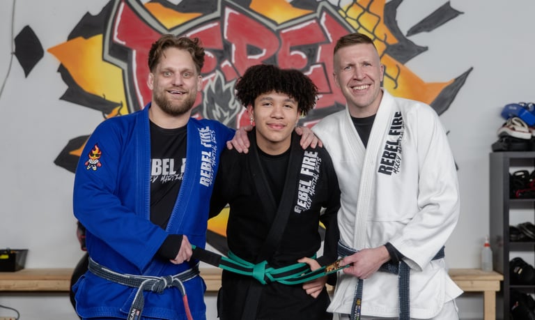 RebelFire MMA coaching team teaching kids martial arts in Langley BC