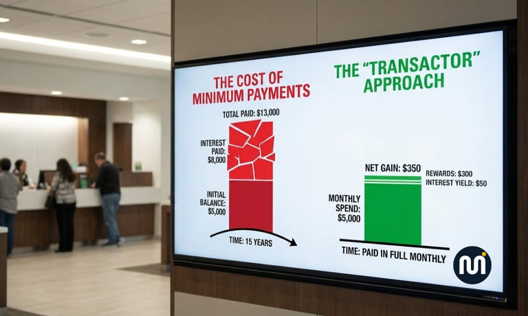 A graph showing a $5,000 balance paid off at minimums