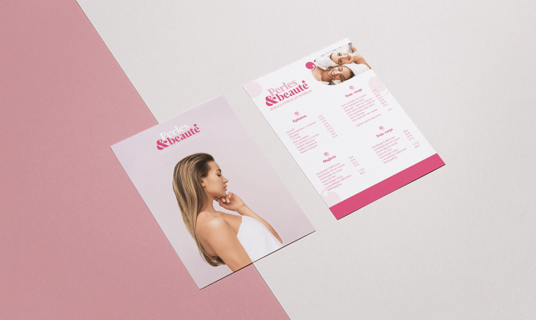 Réalisation : Flyer Perles et beauté - Amy Atelier Graphique