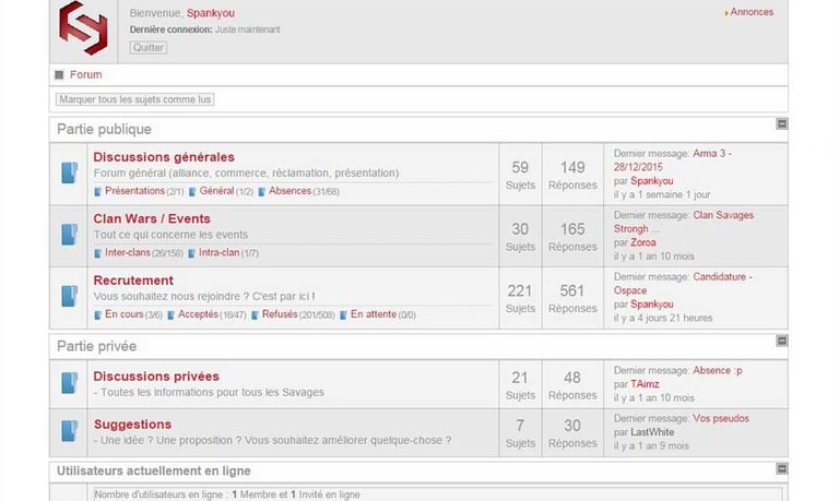 Clan Aegis France site web en 2012