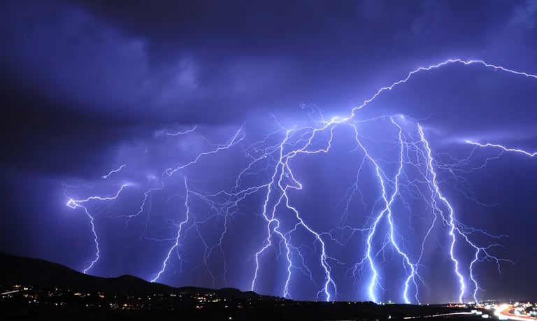 Hazardous Energy storm at night