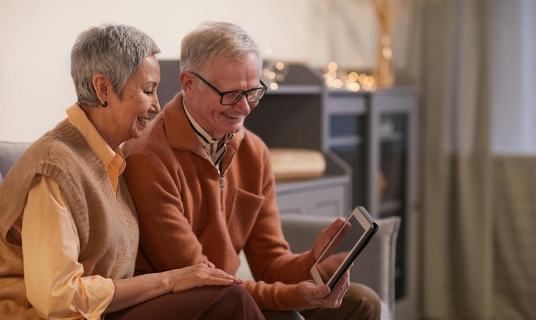 relationships and longevity - a man and woman sitting on a couch