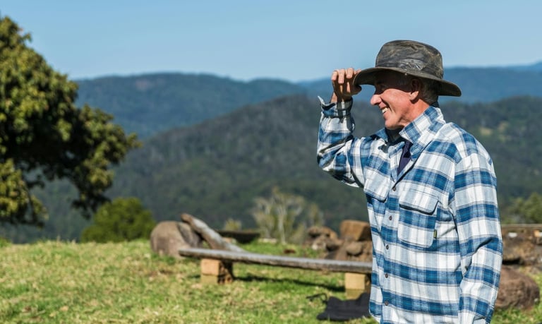 Growth and longevity - a man in a plaid shirt and hat