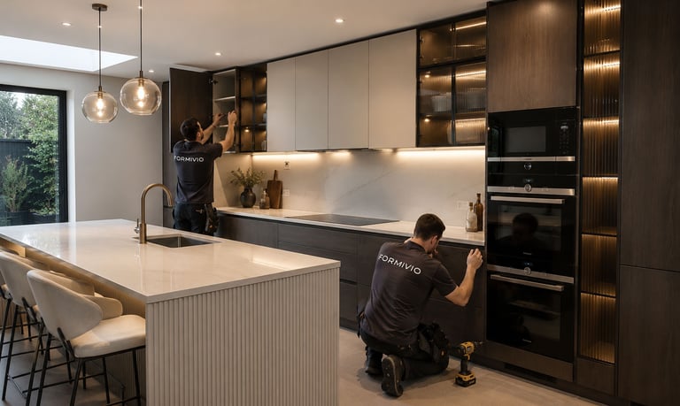 Custom fitted wardrobe manufactured for a UK home