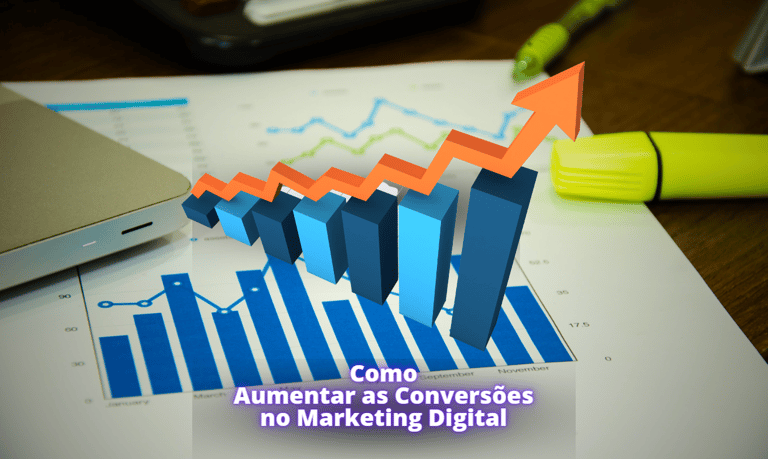 relatórios gerenciais e gráficos de barras ascendentes mostram a impulsão das conversões