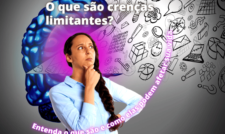 Mulher observa intrigada a quantidade de seus pensamentos