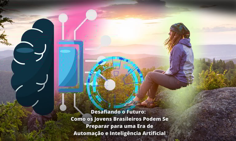 jovem descortina seu futuro envolto em biotecnologia automação redes AI