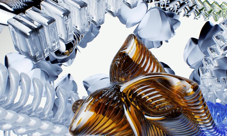 GORIGO presents  a glass sculpture of a fish with a fish on it