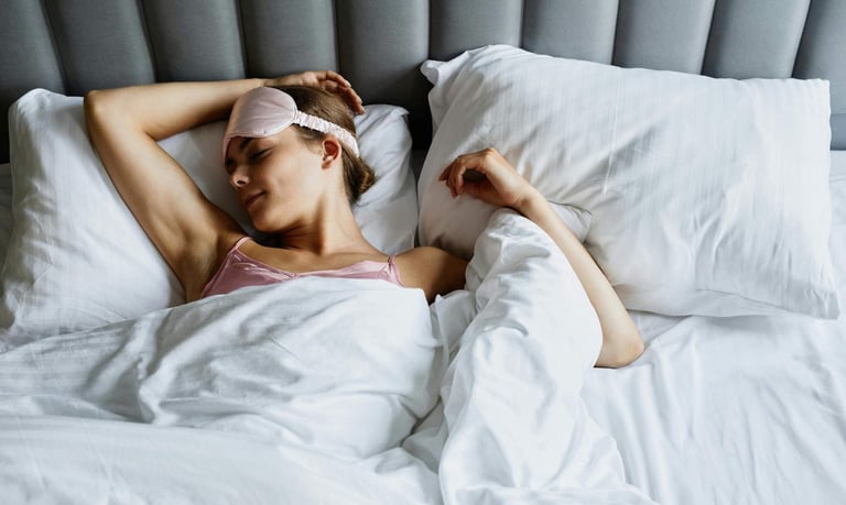 A woman enjoying restful sleep