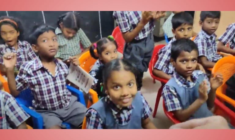 A group of children in class enjoying their learning experience.
