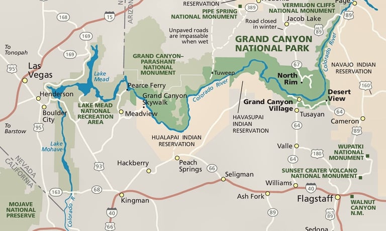 Grand Canyon National Park map