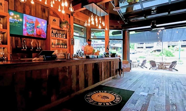 Old Mountain Wine Company taste testing bar