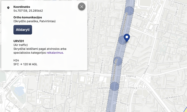 Patvirtinta U-SPACE erdvė