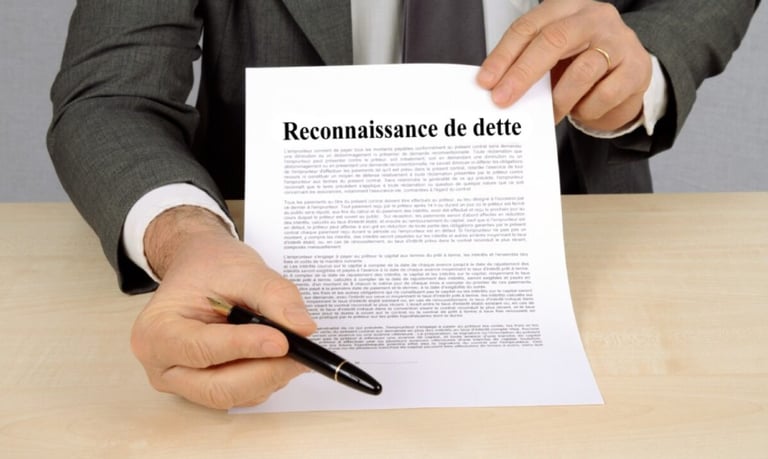 Reconnaissance de dette : modèle et valeur juridique