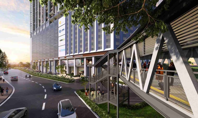 Sky linked bridge facility at walk-to-RTS property in Johor Bahru