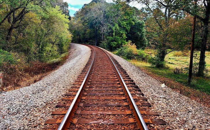 Chattanooga - the trail thru Audubon Acres disappears into the woods to Ford of Youth