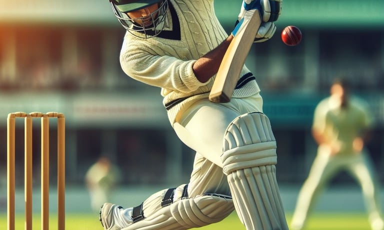 Cricket batsman struggling against spin