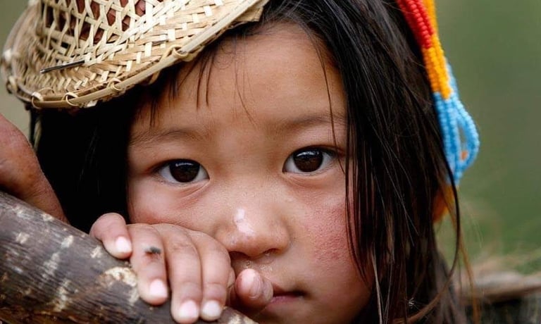 bhutanese-little-girl-from-northern-reaches-of-bhutan-wearing-the-highlanders-hat-at-laya
