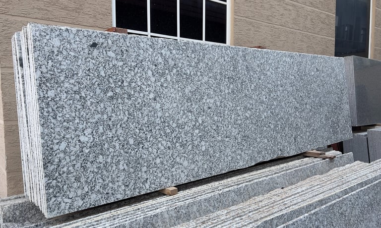 P white granite stack at gold stone granites in mohali