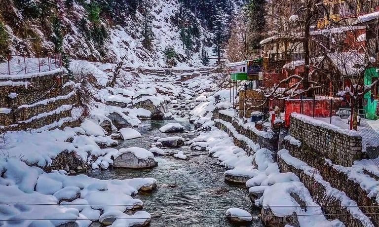 a river running through a mountain side