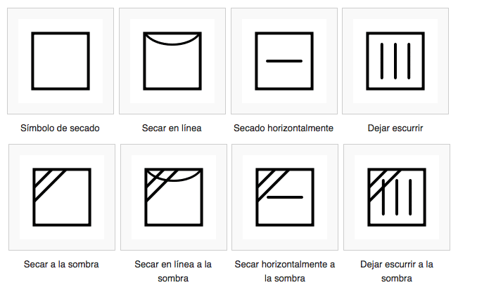 Dry symbols for clothes