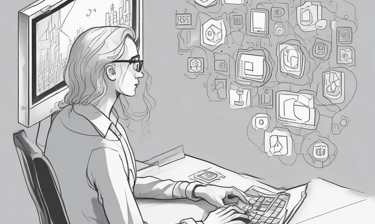 A multi-level shopping mall interior with various illuminated store signs, including those for a burger place and fashion brands. Decorative vertical hanging elements create an artistic effect. Warm ambient lighting complements the overall modern design.