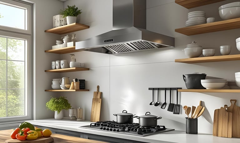 Kitchen with Ventilation and Chimney