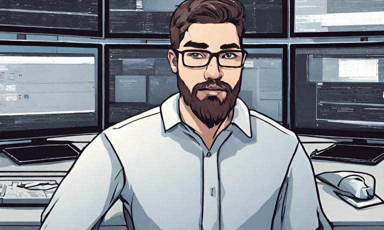 a man with a beard and glasses on his face