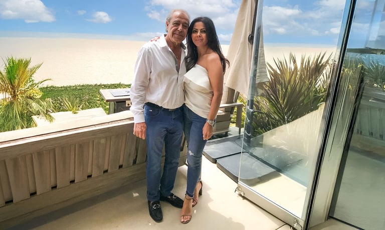 Sigal, founder of Solo Home Decor, with her father—whose craftsmanship first inspired her passion.