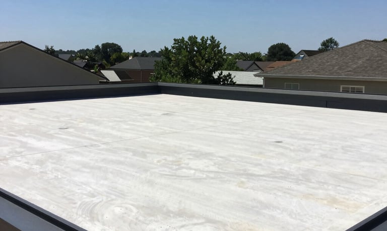 Installation of a roof window on a sunny day with green surroundings.