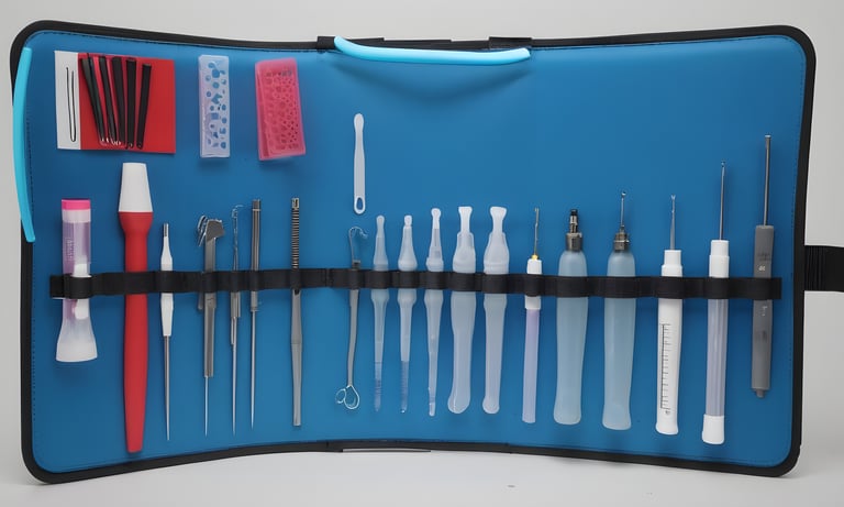 a tool kit files  with tools and tools for a professional dentist