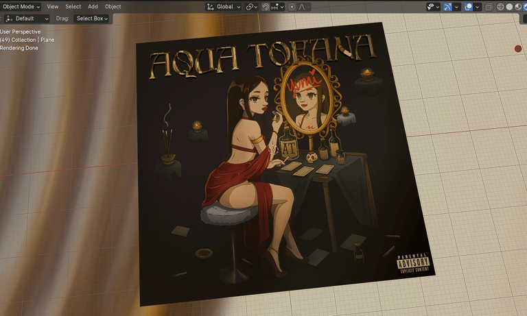 a screenshot of the modelling in Blender of the text