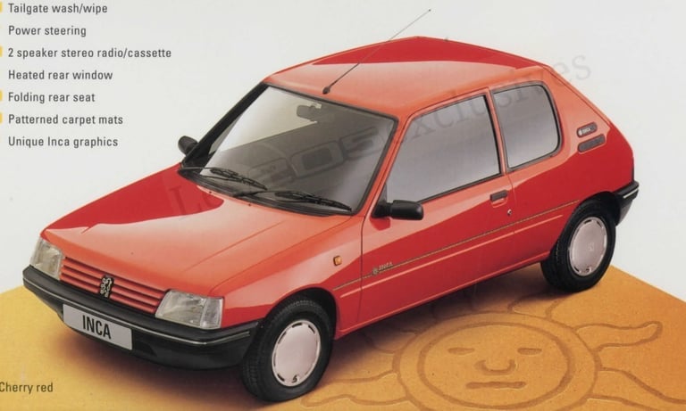 Brochure Peugeot 205 Inca