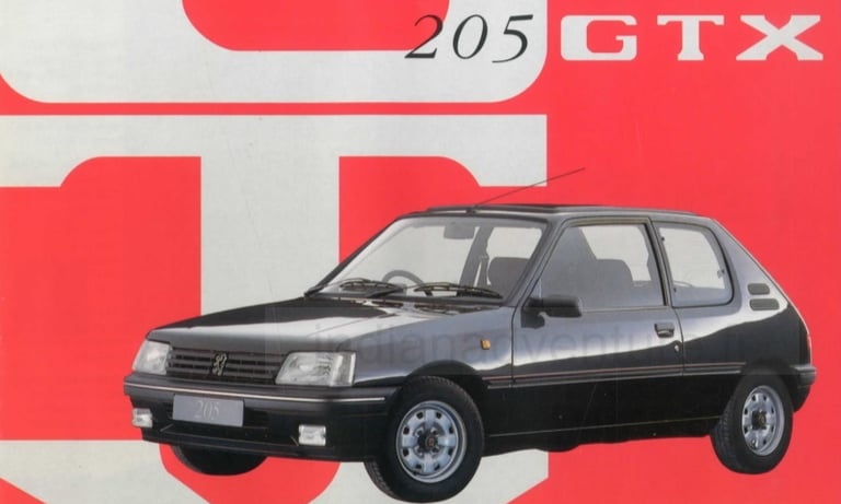 Brochure Peugeot 205 GTX