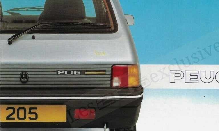 Brochure Peugeot 205 Style phase 1