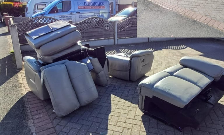Before and after bulky waste cleared in Worcester by Hilton’s