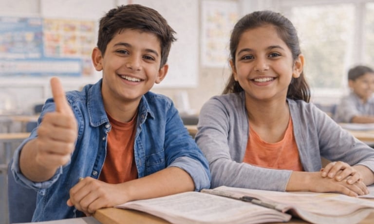 Personality development class for school students improving confidence and communication skills