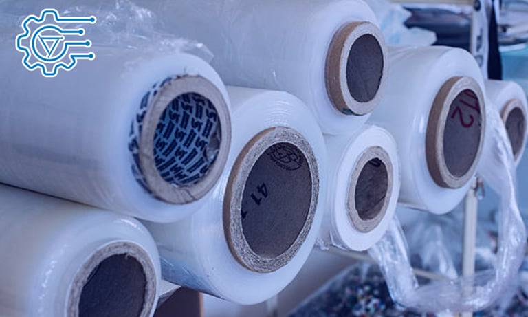 MRO Supplies; Stretch film, different sizes. RLV Industrial