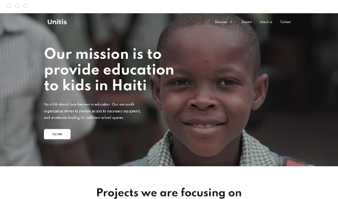 Création de site web d’aide humanitaire pour association, réalisation Monbonsite