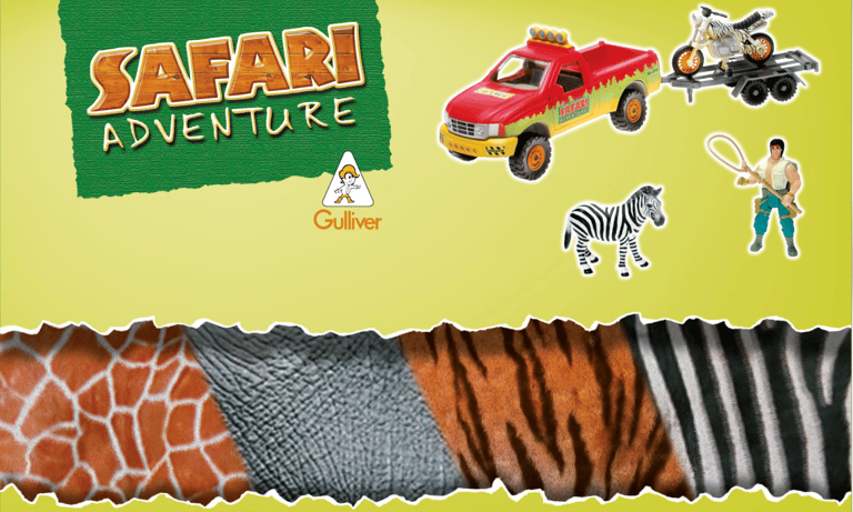 Naming e concepção visual do Brinquedo "Safari" para Gulliver Brinquedos- Linha de Brinquedos Safari
