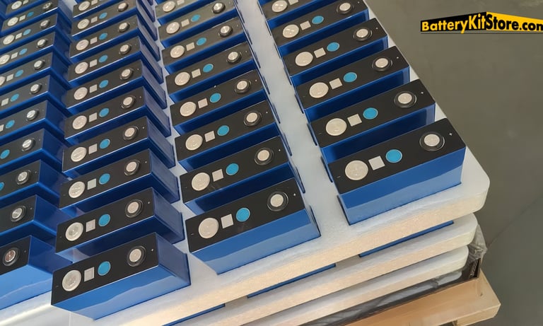 detail of LiFePO4 prismatic battery cells