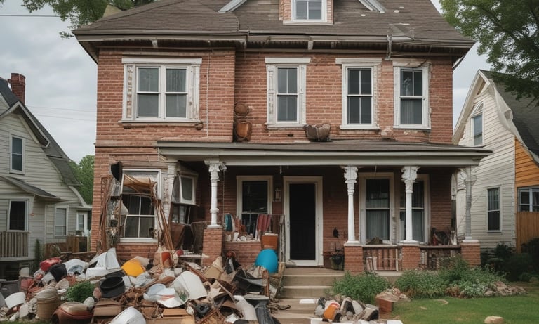 A team efficiently removing junk from a residential property.