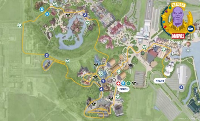 2018 runDisney Disneyland Paris Half Marathon Weekend 5K Course Map